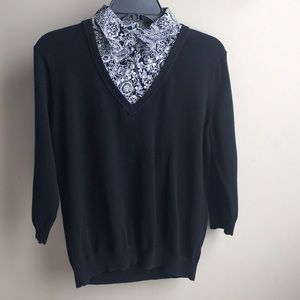 Karen Scott sweater with collar size M